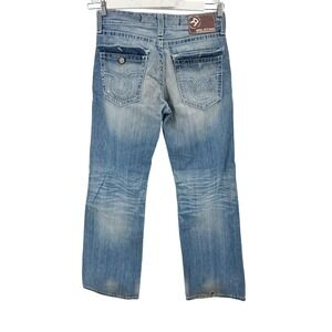 Big Star Voyager Jeans Mens 33L Blue Loose Fit Light Wash Distressed